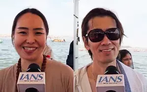 Japanese nationals take holy dip at Maha Kumbh Japanese nationals take holy dip at Maha Kumbh