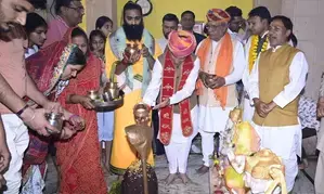Rajasthan BJP chief offers prayers at Shri Bhuteshwar Mahadev Temple