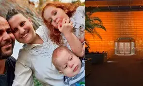 Israeli Embassy in New Delhi turns orange in tribute to Bibas family