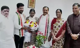 New AICC in-charge Meenkashi Natrajan arrives in Hyderabad