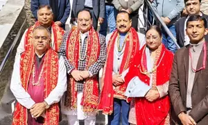 Union Minister Nadda pays obeisance at Mata Vaishno Devi shrine