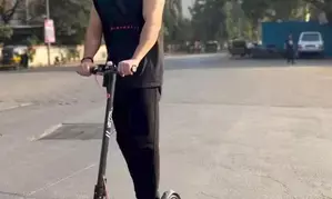 Aditya Seal takes e-scooter to work to reduce carbon footprint