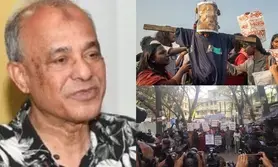 Bangladesh: Protesters burn Home Advisors effigy, demand resignation over controversial remarks Bangladesh: Protesters burn Home Advisors effigy, demand resignation over controversial remarks