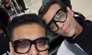 KJo, Ram Kapoor take a selfie, actor asks ‘who’s more jet lagged’