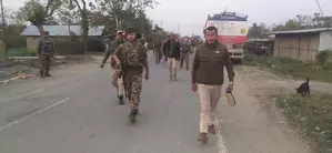 Security forces conduct flag march in Manipur Security forces conduct flag march in Manipur