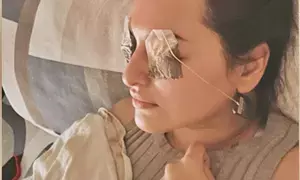 Sonakshi Sinha enjoys some shut eye with hubby Zaheer Iqbals tea bags