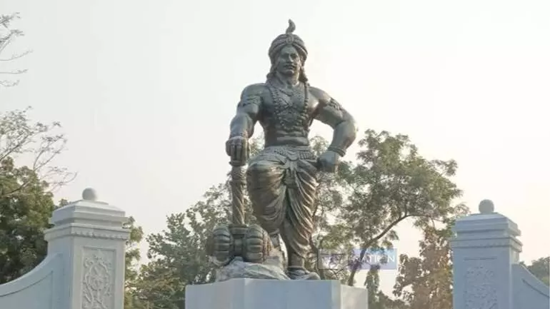 Bihar CM Nitish Kumar Unveils 21-Foot Jarasandha Memorial in Rajgir Bihar CM Nitish Kumar Unveils 21-Foot Jarasandha Memorial in Rajgir