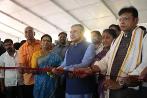 Ashwini Vaishnaw lays foundation stone for 4 electronics manufacturing units in Telangana Ashwini Vaishnaw lays foundation stone for 4 electronics manufacturing units in Telangana
