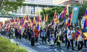 Hundreds of people march in Taiwan to commemorate Tibetan Uprising Day