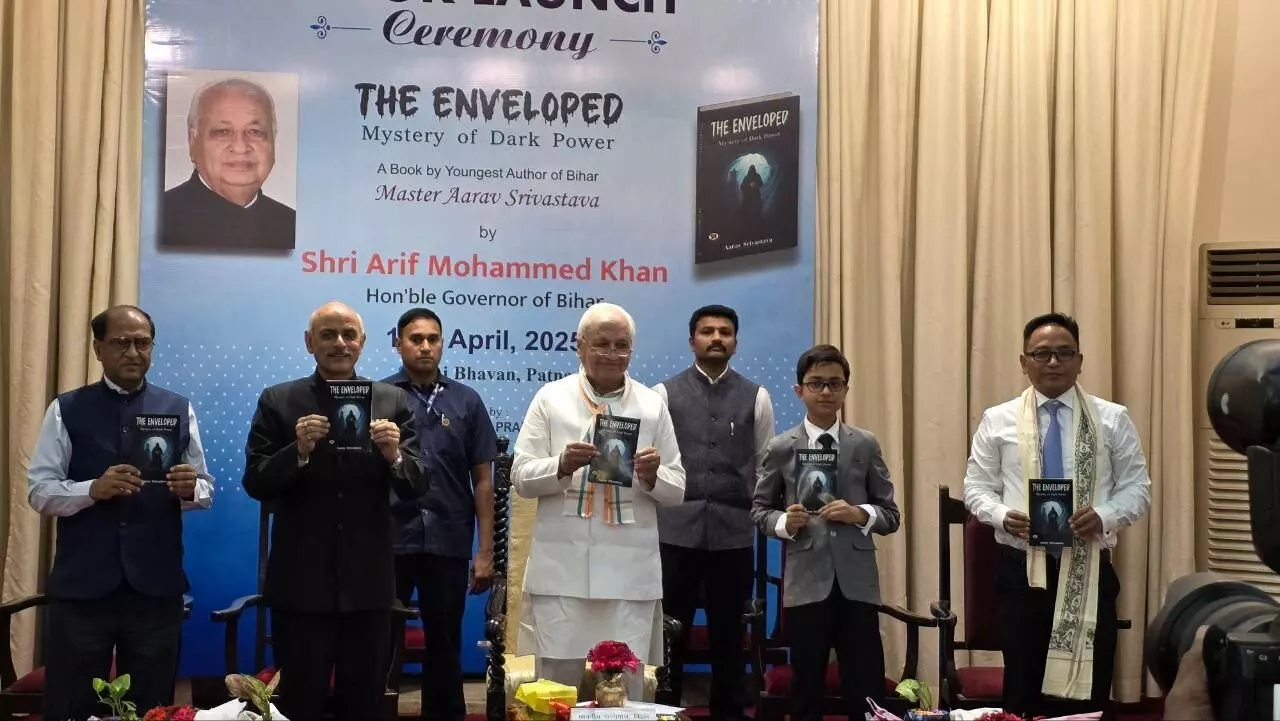 Bihar Governor Unveils 13-Year-Old Authors Debut Novel The Enveloped - Mystery of Dark Power Bihar Governor Unveils 13-Year-Old Authors Debut Novel The Enveloped - Mystery of Dark Power