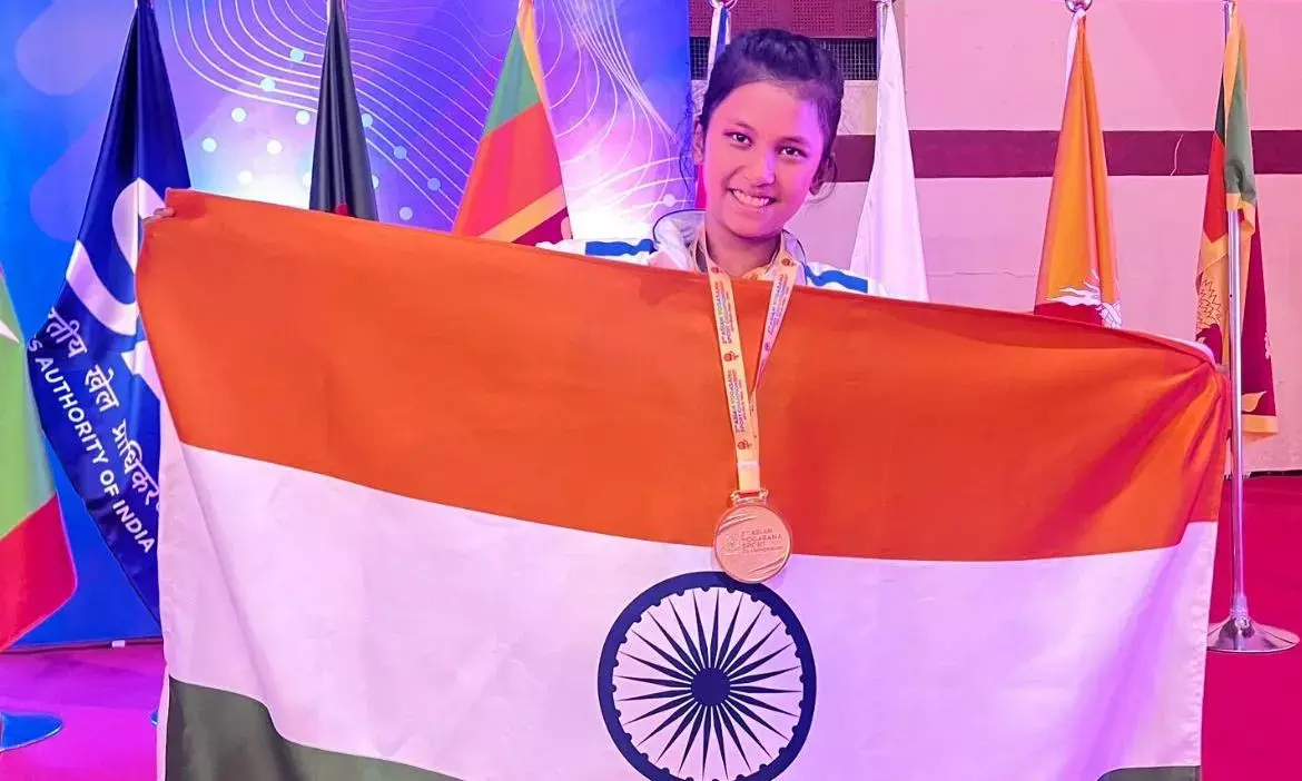 12-Year-Old Assam Girl Wins Double Gold at Asian Yogasana Championship in Delhi