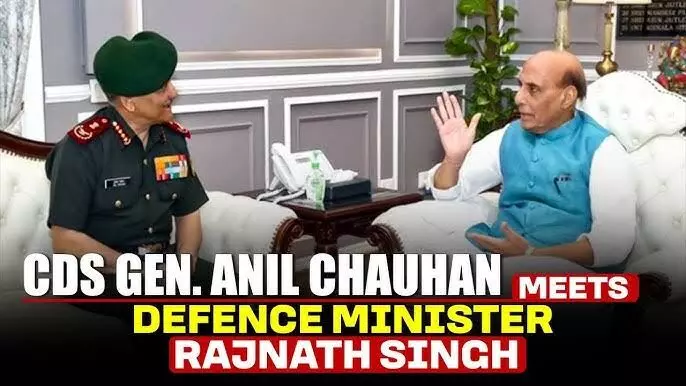 Top Brass Huddle: Rajnath Singh, CDS Gen Anil Chauhan Meet; Strategic Preparedness Under Review Top Brass Huddle: Rajnath Singh, CDS Gen Anil Chauhan Meet; Strategic Preparedness Under Review