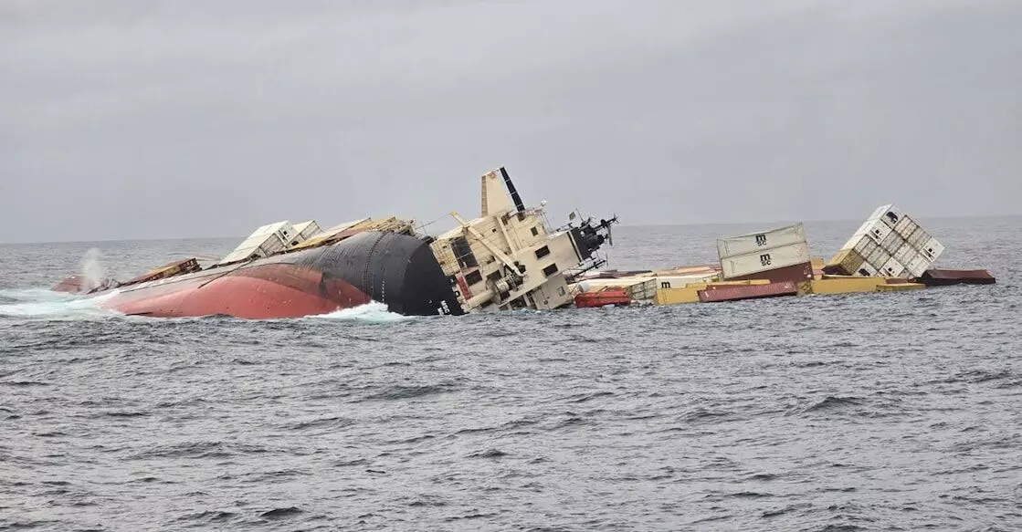 Crew Rescued as Cargo Ship Carrying Hazardous Materials Sinks off Kerala Coast, Raising Environmental Fears