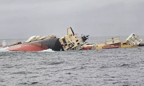 Crew Rescued as Cargo Ship Carrying Hazardous Materials Sinks off Kerala Coast, Raising Environmental Fears