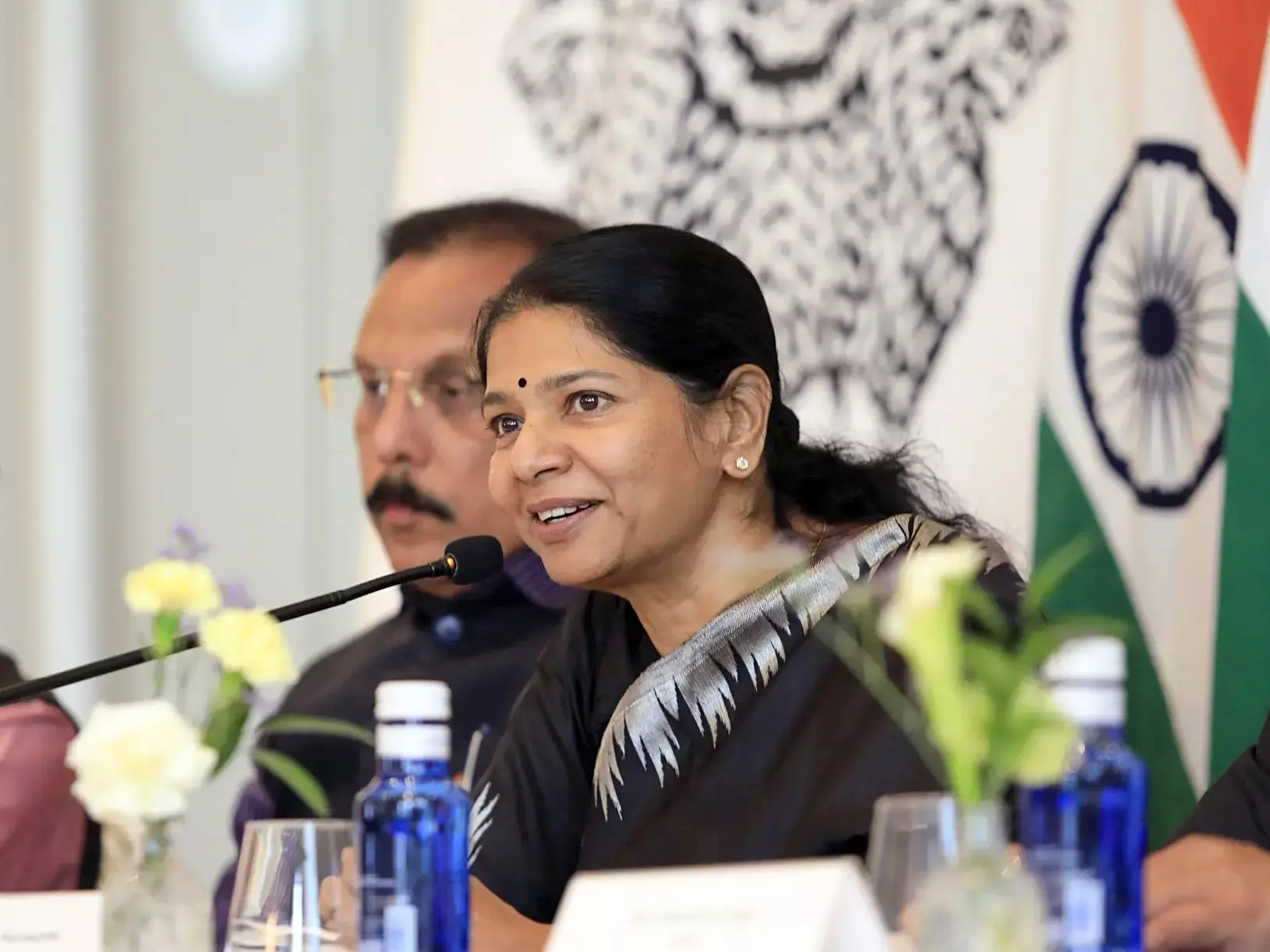 When asked in Spain about India’s national language, Kanimozhi replied... When asked in Spain about India’s national language, Kanimozhi replied...