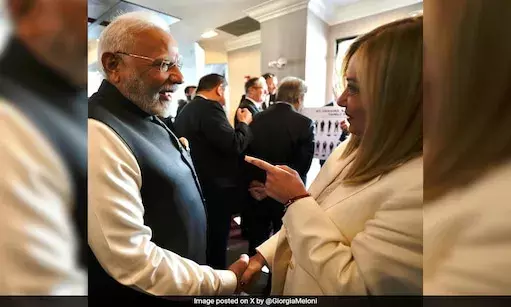 PM Modi Meets Italian PM Meloni at G7 Summit in Canada; Moment Goes Viral