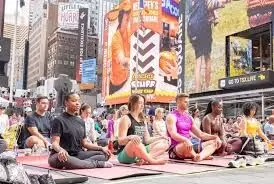 Times Square in New York Transforms into an Open-Air Yoga Studio for International Yoga Day 2025 Celebration Times Square in New York Transforms into an Open-Air Yoga Studio for International Yoga Day 2025 Celebration