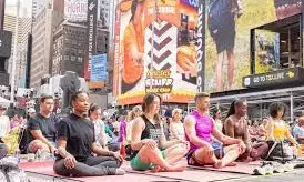 Times Square in New York Transforms into an Open-Air Yoga Studio for International Yoga Day 2025 Celebration