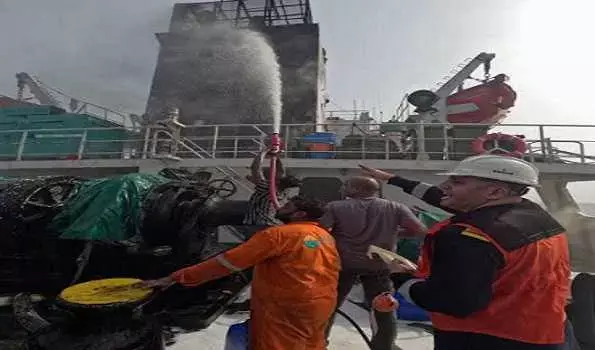 Indian Navy Rescues 14 Crew Members from Burning Tanker in North Arabian Sea