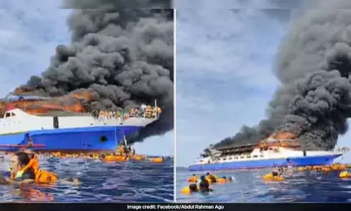 At least five dead as Indonesian ferry catches fire; hundreds rescued