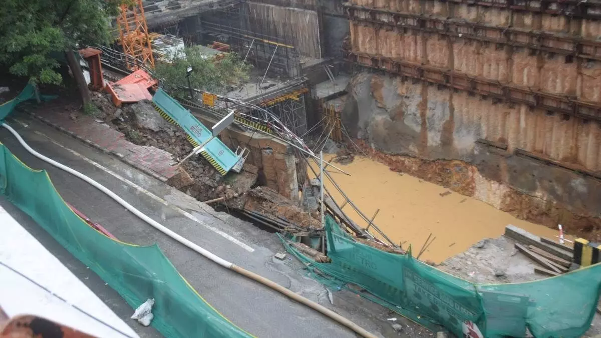 Wall Collapse Under Masoodpur Flyover Prompts Traffic Advisory in Delhi After Heavy Rains