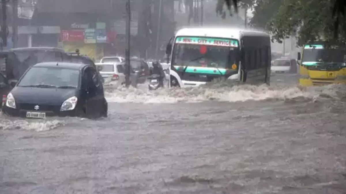 One dead, several areas flooded in Guwahati after heavy rains One dead, several areas flooded in Guwahati after heavy rains