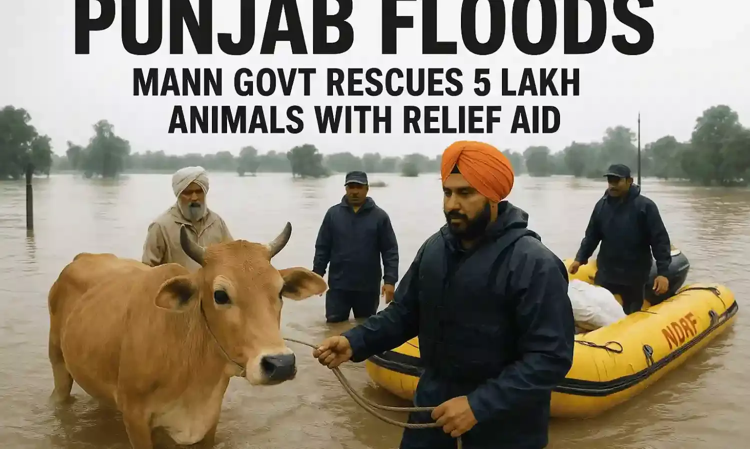 Punjab Floods: Mann Govt Rescues 5 Lakh Animals with Relief Aid