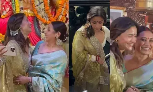 Alia Bhatt Joins Durga Puja Celebrations with Rani Mukerji and Kajols Family