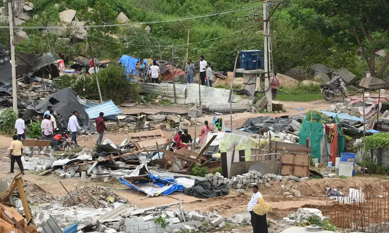 KTR Celebrates Diwali with Sunnam Cheruvu Demolition Victims, Slams Congress for Neglect