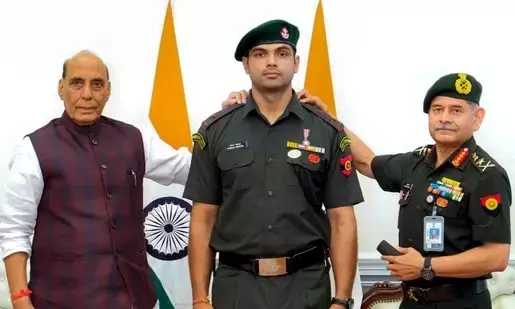 Rajnath Singh Confers Honorary Lieutenant Colonel Rank on Olympic Champion Neeraj Chopra