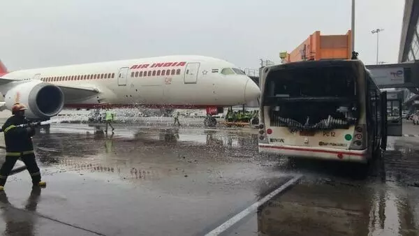 Major Tragedy Averted as Air India Passenger Coach Catches Fire at Delhi Airport
