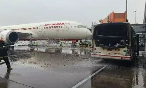 Major Tragedy Averted as Air India Passenger Coach Catches Fire at Delhi Airport