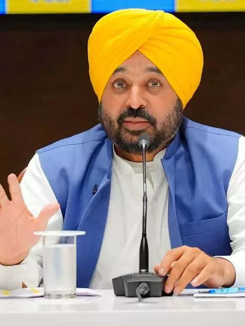 Chief Minister Bhagwant Mann addressing gathering at Dhuri during launch of second phase of Chief Minister’s Pilgrimage Scheme.