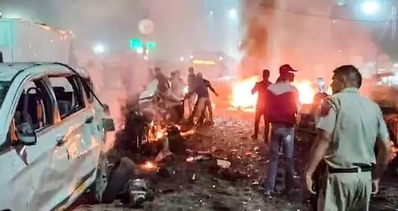 Eight killed as car explosion near Delhi’s Red Fort Metro Station triggers massive fire