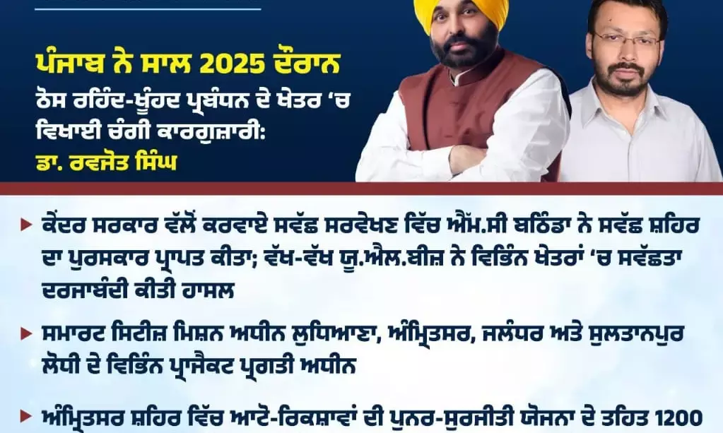 Punjab Excels in Solid Waste Management in 2025, Bathinda Wins Swachh Shahar Award