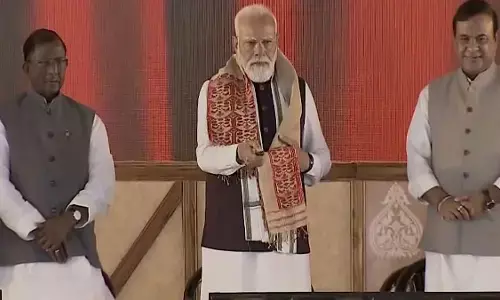 PM Modi Lays Foundation for ₹6,950-Crore Kaziranga Elevated Corridor, Flags Off Two Amrit Bharat Express Trains