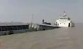Twelve Rescued as Bangladeshi Fly Ash Vessel Capsizes in Muri Ganga