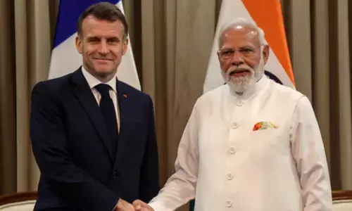 PM Modi, French President Macron Hold Bilateral Talks in Mumbai PM Modi, French President Macron Hold Bilateral Talks in Mumbai
