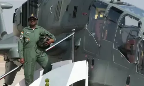 President Murmu Flies in Indigenous Prachand Combat Helicopter at Jaisalmer Air Base