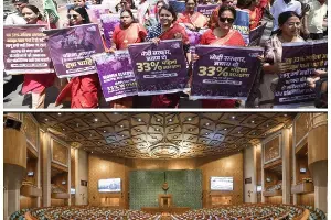 Women MPs in Indian Parliament discussing reservation bill Women MPs in Indian Parliament discussing reservation bill