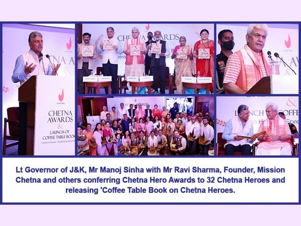 J-K Lt Governor conferred awards to Chetna Heroes and launched Coffee Table Book on their accomplishments in spreading goodness in society organised by Mission Chetna
