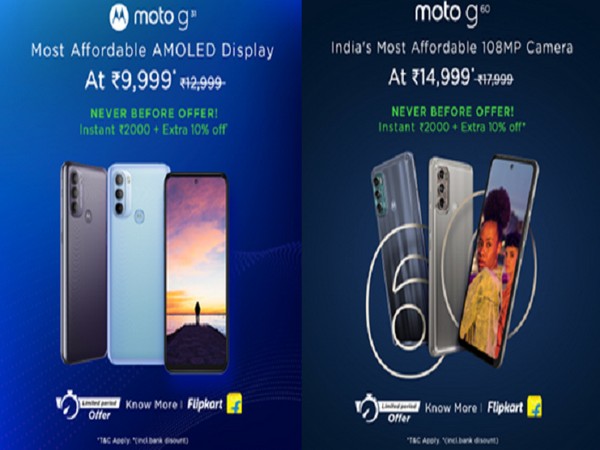 Motorola brings never seen before offers on moto g31 and moto g60 exclusively during the Flipkart Big Saving Days Sale from 3-8th May