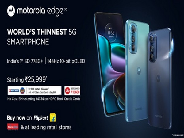 Motorola edge 30, worlds thinnest 5G smartphone goes on sale from today 12 pm