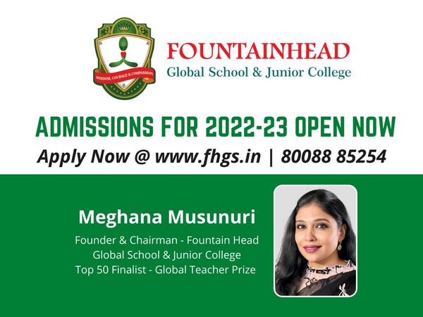 The FountainHead Junior college, founded by Meghana Musunuri, the laureate of the Pride of Telangana, opens admission for various courses for 2022-23