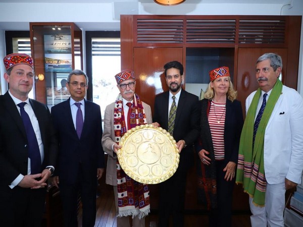Anurag Thakur gifts Himachali thaal, topi, shawl to Maharaja Ranjit Singh-era French Army Generals descendants