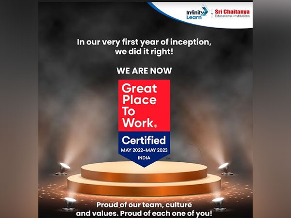 Indias Fastest Growing EdTech Brand Infinity Learn by Sri Chaitanya is Now Certified The Great Place to Work