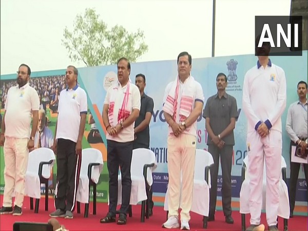 Sarbananda Sonowal, Himanta Biswa attend Yoga Utsav in Assams Sivasagar