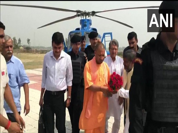 CM Yogi arrives in Ayodhya to lay foundation stone of Ram Temples Garbha Griha