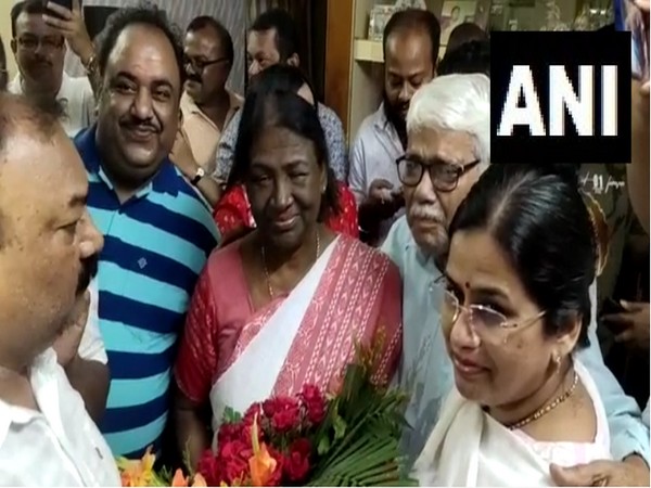 Crowd gathered to congratulate NDAs presidential candidate Droupadi Murmu at her residence in Odisha