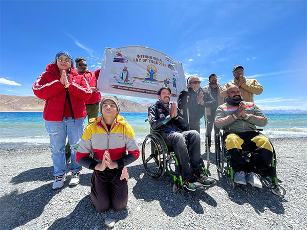 Expedition team of wheelchair users celebrates International Yoga Day at height of 14,300 feet at Pangong Lake